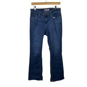 Levi Curvy Bootcut Jeans Women 29 Blue Dark Wash Western Boho Festival Concert
